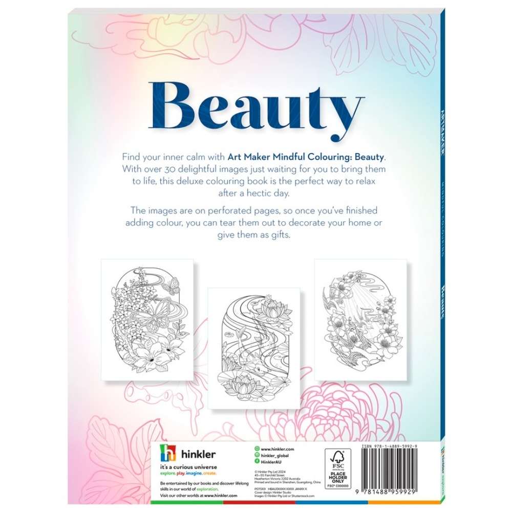 art maker mindful colouring book beauty