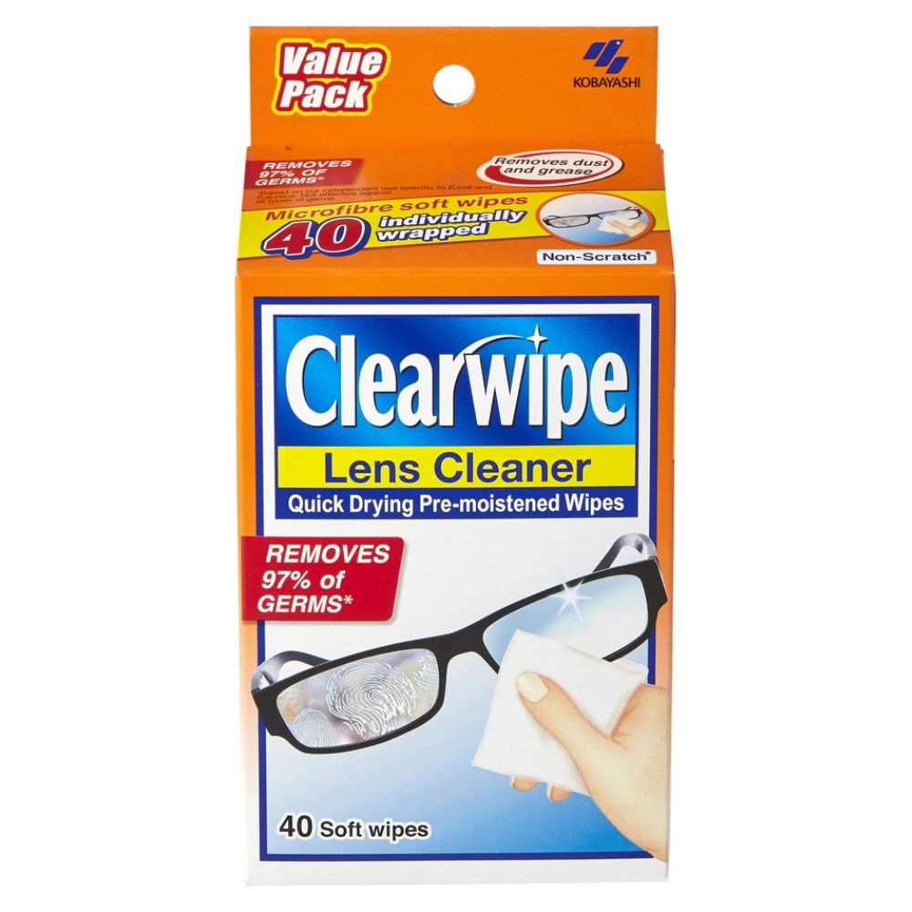 clearwipe lens cleaner pre-moistened wipes