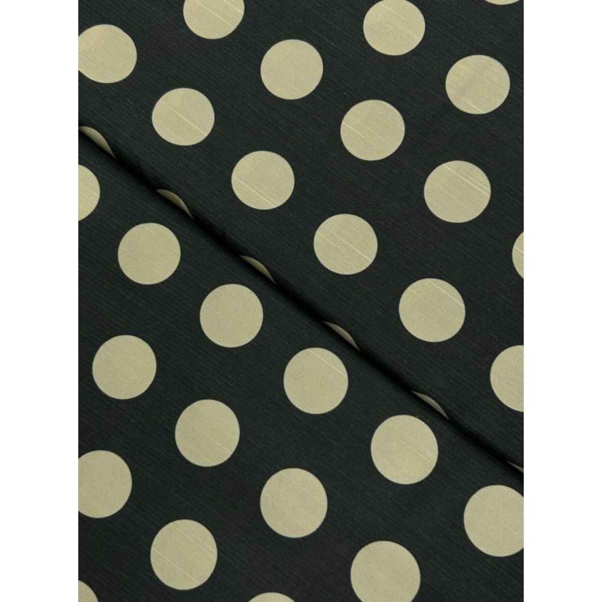 cream and black polka dot raw silk