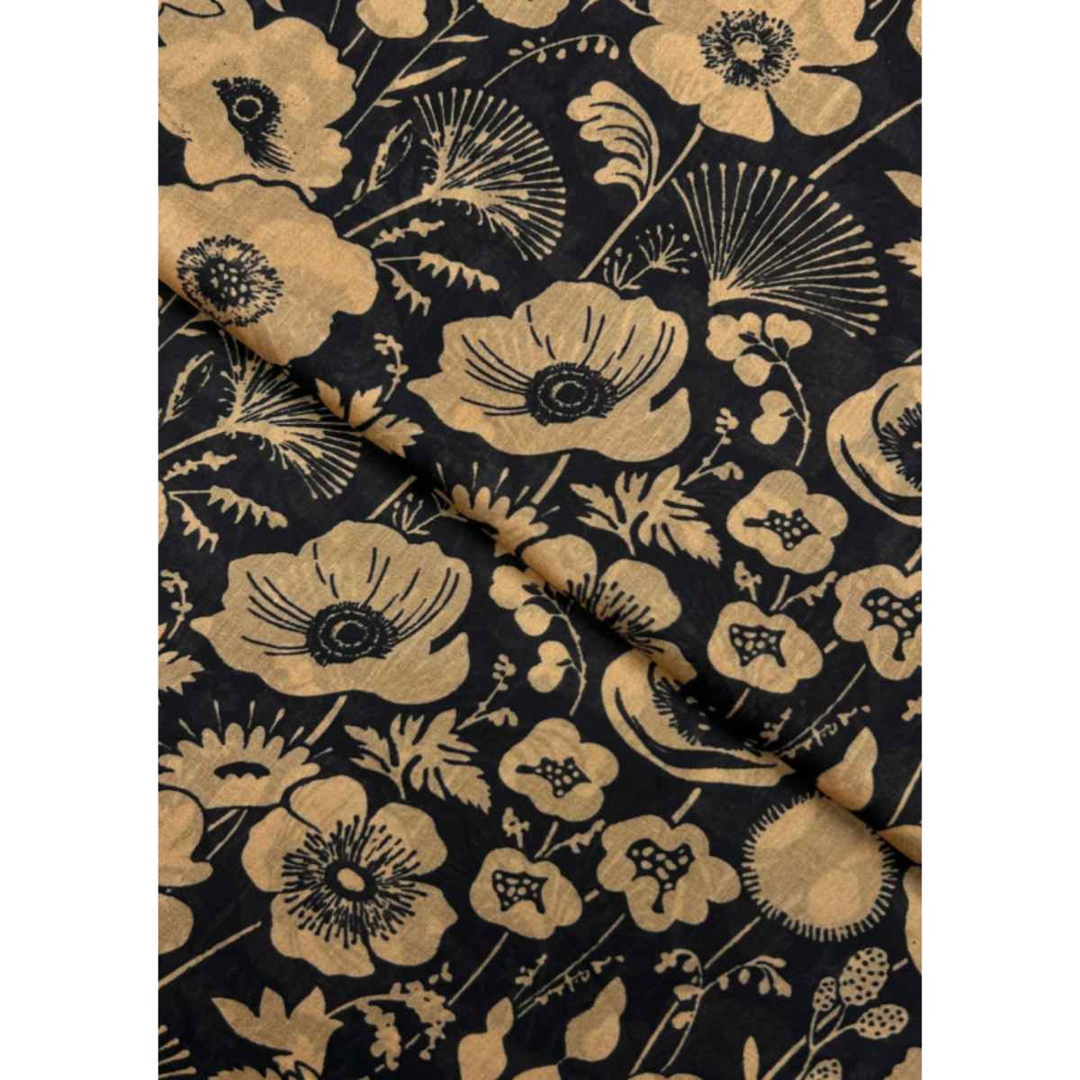 black and white printed lawn fabric