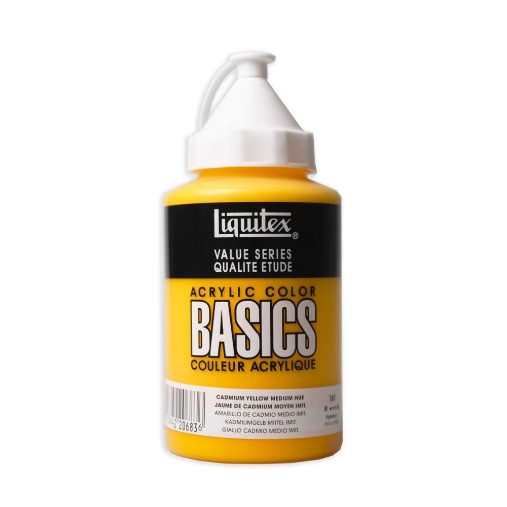 liquitex basics acrylic paint 400ml cadmium yellow medium hue