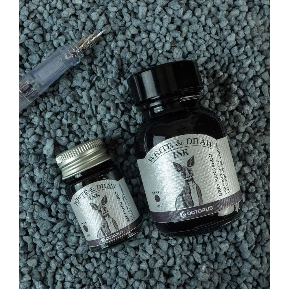 drawing ink kangaroo grey