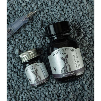 drawing ink kangaroo grey