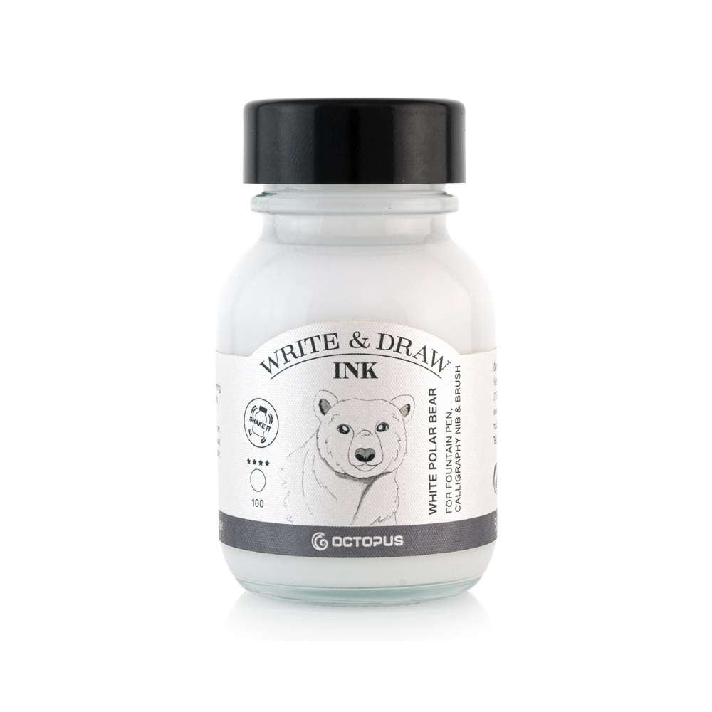 write and draw ink polar bear white