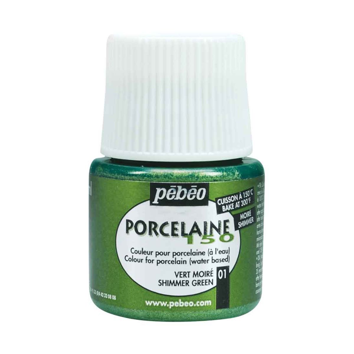 pebeo porcelaine ceramic paint shimmer green