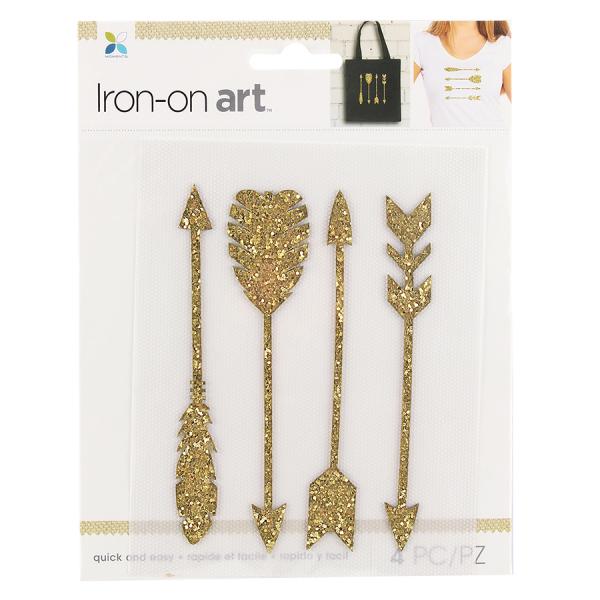 MOMENTA IRON ON GLITTER - GOLD ARROWS