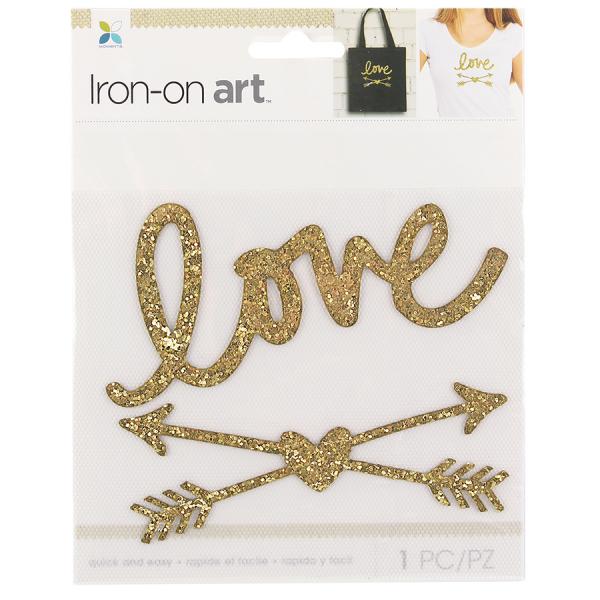 MOMENTA IRON ON GLITTER - LOVE /ARROW