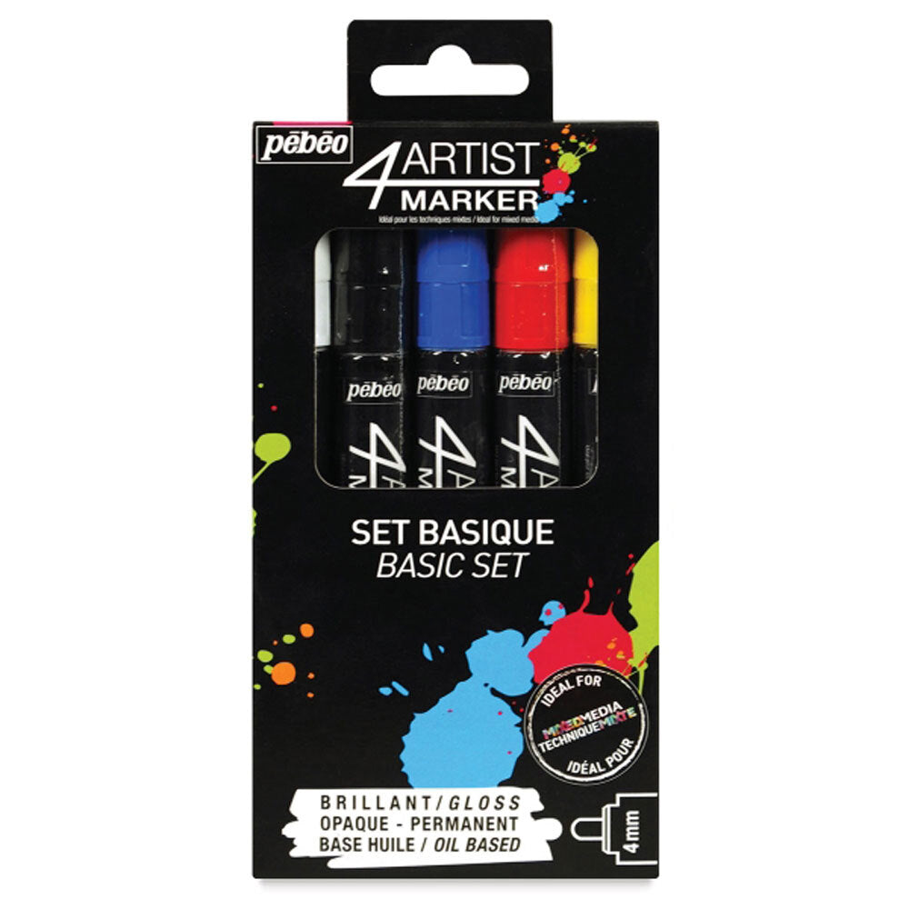 Pebeo Artist Markers Set of 5, primary Colours