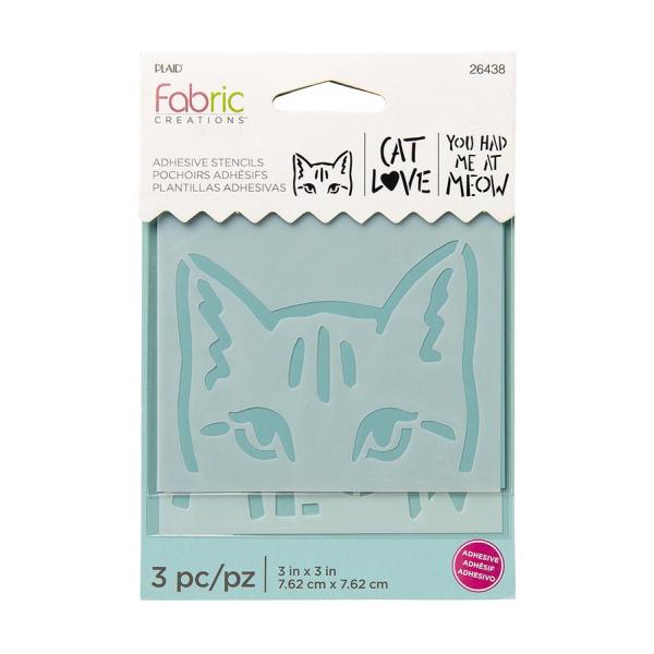 Plaid Fabric Creations Adhesive Stencil, Cat