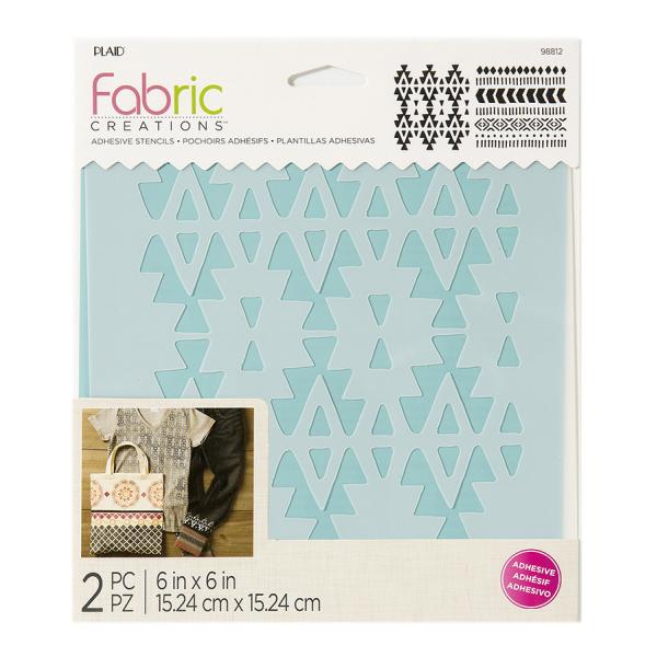 Plaid Fabric Creations Adhesive Stencil, Aztec