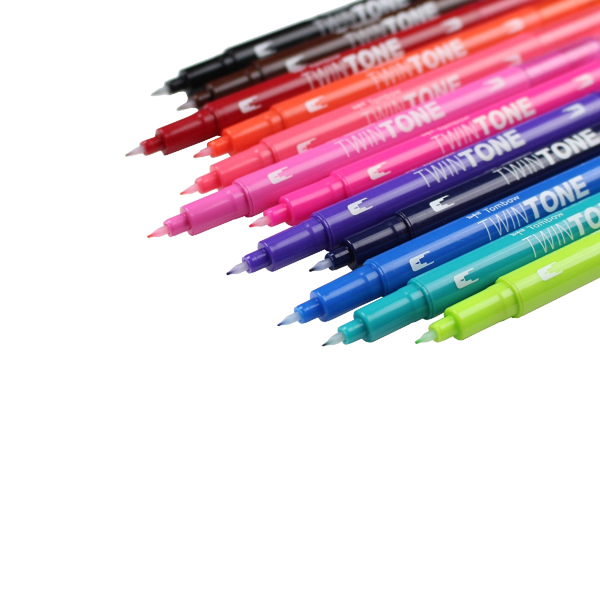 Tombow Twin Tone Dual Tip Markers Pack of 12 - Brights