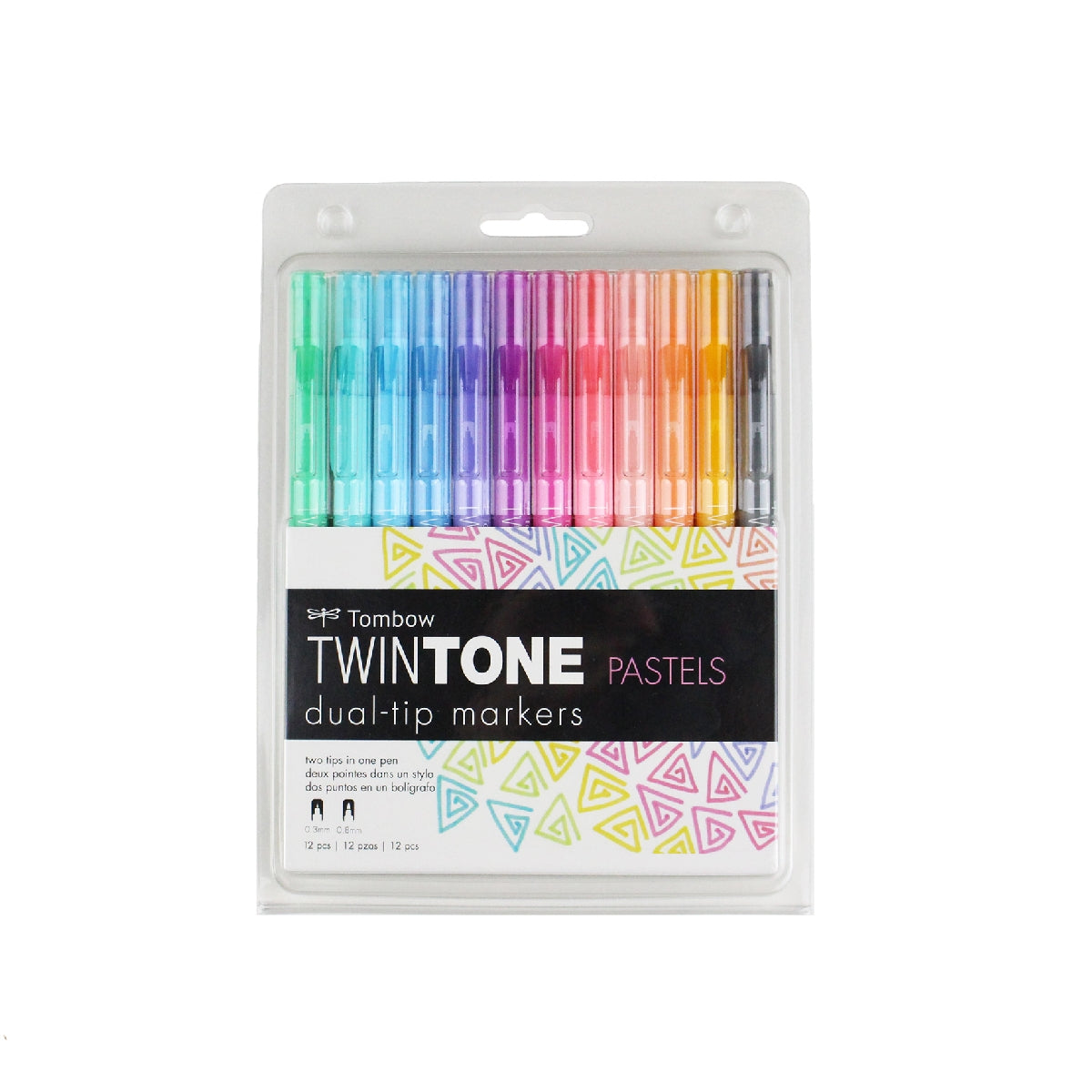 Tombow TwinTone Dual Tip Markers - Pastel 12 pack