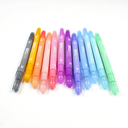 Tombow TwinTone Dual Tip Markers - Pastel 12 pack