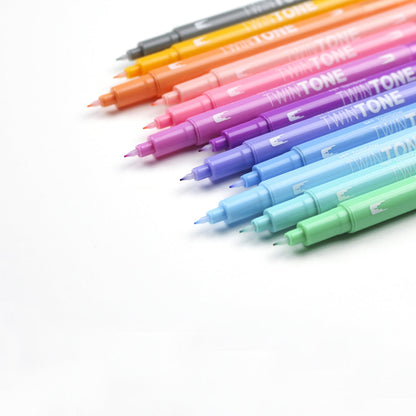 Tombow TwinTone Dual Tip Markers - Pastel 12 pack